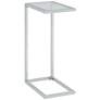2_Aggie 16" Wide Glass Top and Chrome Modern Computer Tray Table