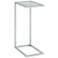 Aggie 16" Wide Glass Top and Chrome Modern Computer Tray Table