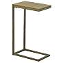 Aggie Aged Iron Base Harvest Oak Top C-Form Accent Table