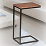 1_Aggie Black Base Chestnut Top C-Form Accent Table