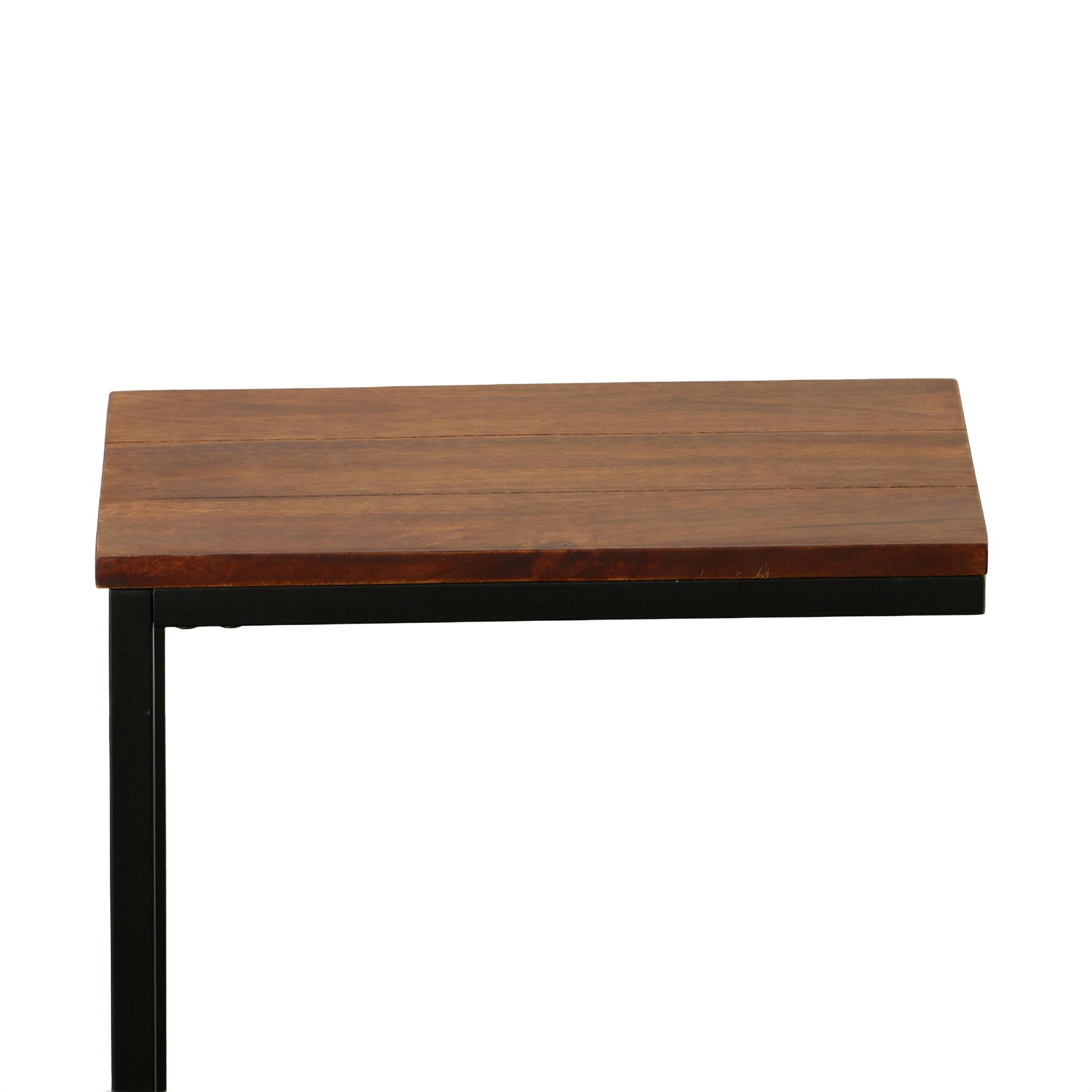 Image 6 Aggie Black Base Chestnut Top C-Form Accent Table more views