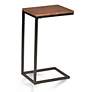 7_Aggie Black Base Chestnut Top C-Form Accent Table more views