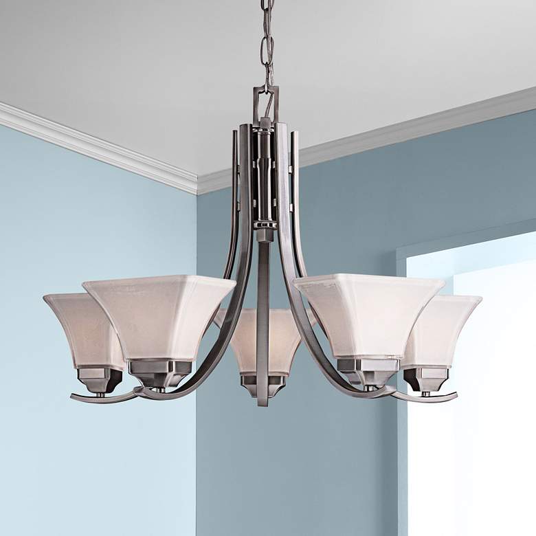 Image 1 Agilis 27 inch Wide Brushed Nickel Chandelier