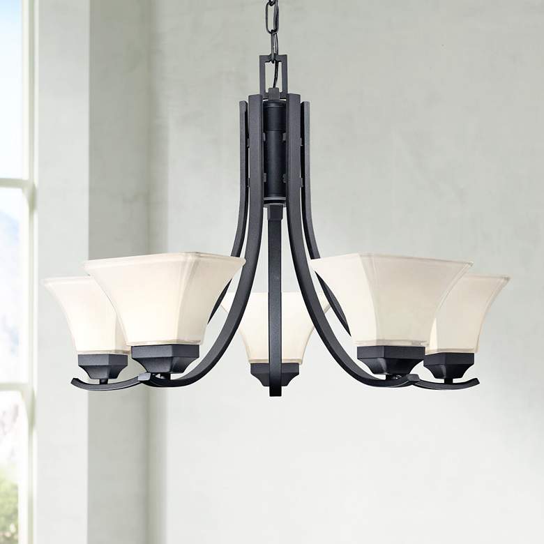 Image 1 Agilis Collection 27" Wide Black Chandelier