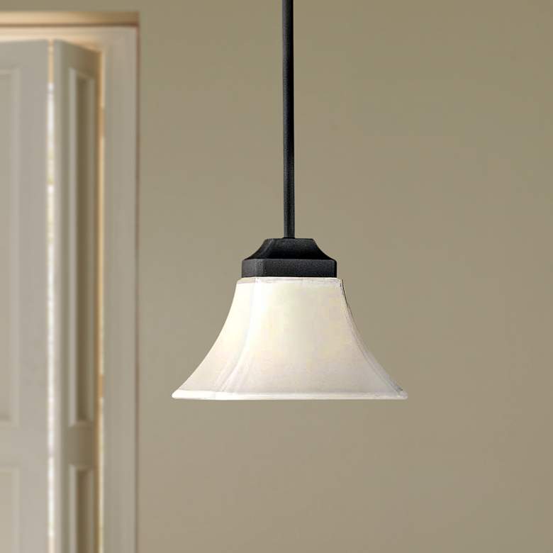 Image 1 Agilis One-Light 7 3/4 inch Wide White Glass Mini Pendant