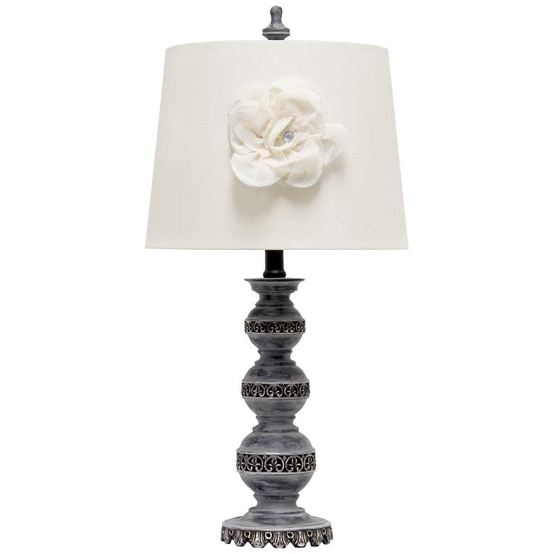 Image 2 Agnes 25 1/2" Aged Bronze Stacked Ball Flower Shade Table Lamp
