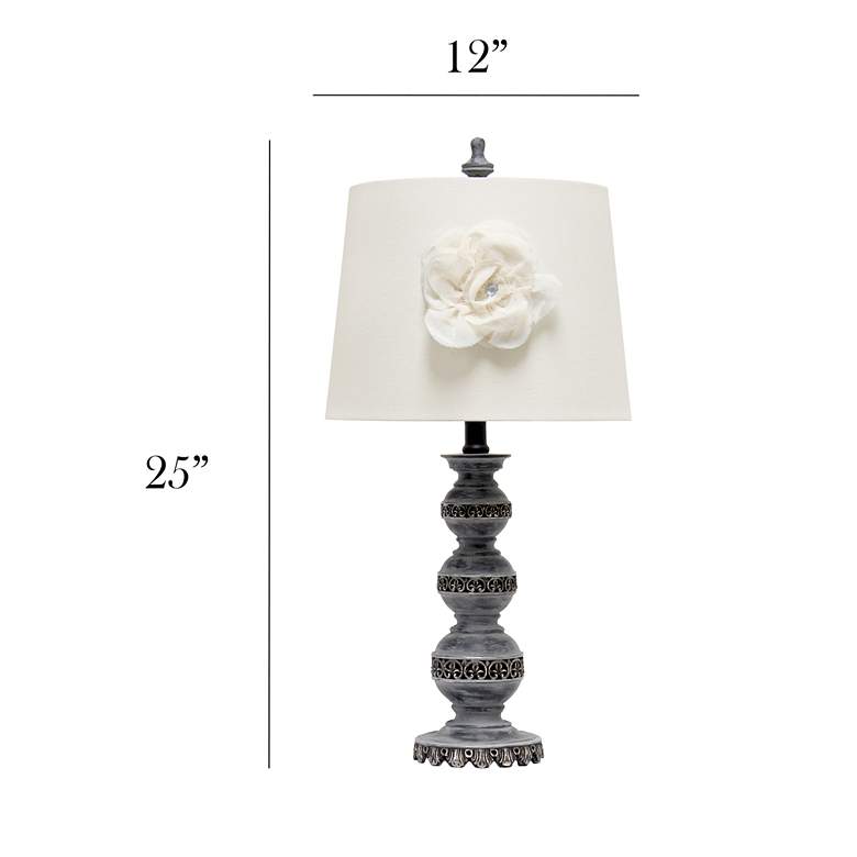 Image 7 Agnes 25 1/2" Aged Bronze Stacked Ball Flower Shade Table Lamp more views