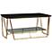 Agnes 40" Wide Gold Leaf and Black Granite Coffee Table