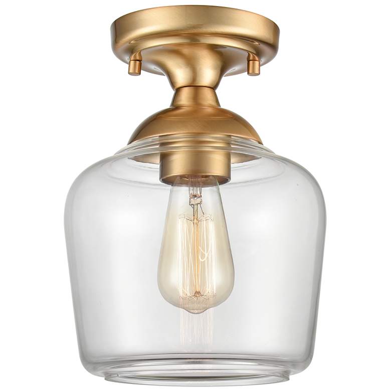 Image 1 Agnes 8" Wide Satin Brass Ceiling Light