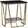 Agnes Black Granite Top and Gold Leaf Iron End Table