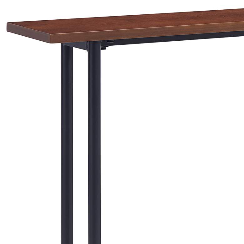 Image 3 Agnew 56" Wide Espresso Wood Black Iron Console Table more views