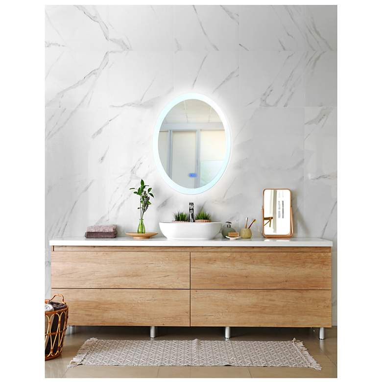 Image 4 Agostino Oval Matte White LED 22 in. Mirror more views