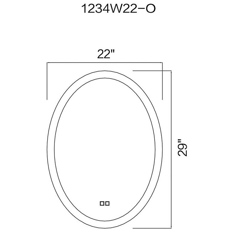 Image 7 Agostino Oval Matte White LED 22 in. Mirror more views