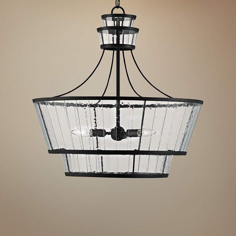 Image 1 Agustan 24" Wide Antique Bronze 3-Light Chandelier