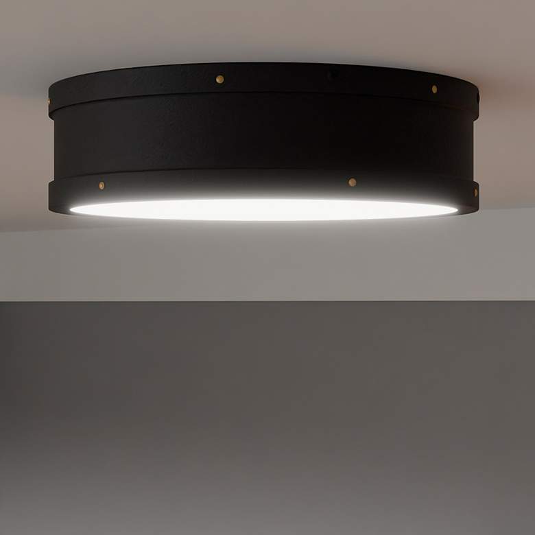 Image 1 Ahoy Integrated LED Matte Black Flush Mount Light