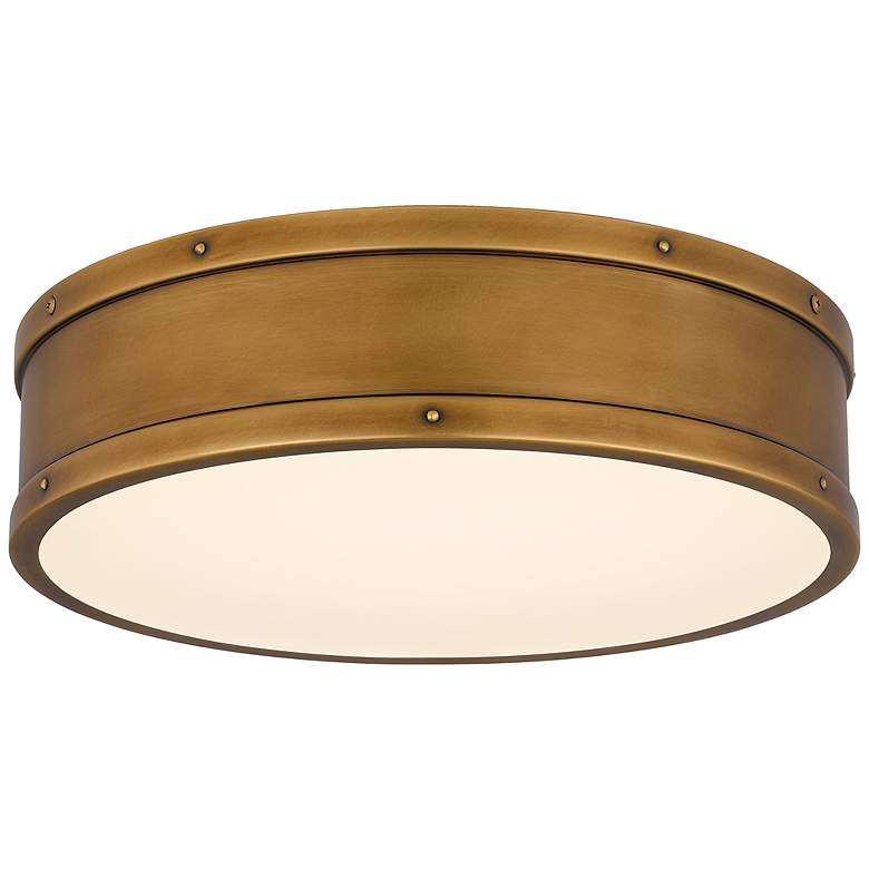 Image 2 Ahoy Integrated LED Weathered Brass Flush Mount