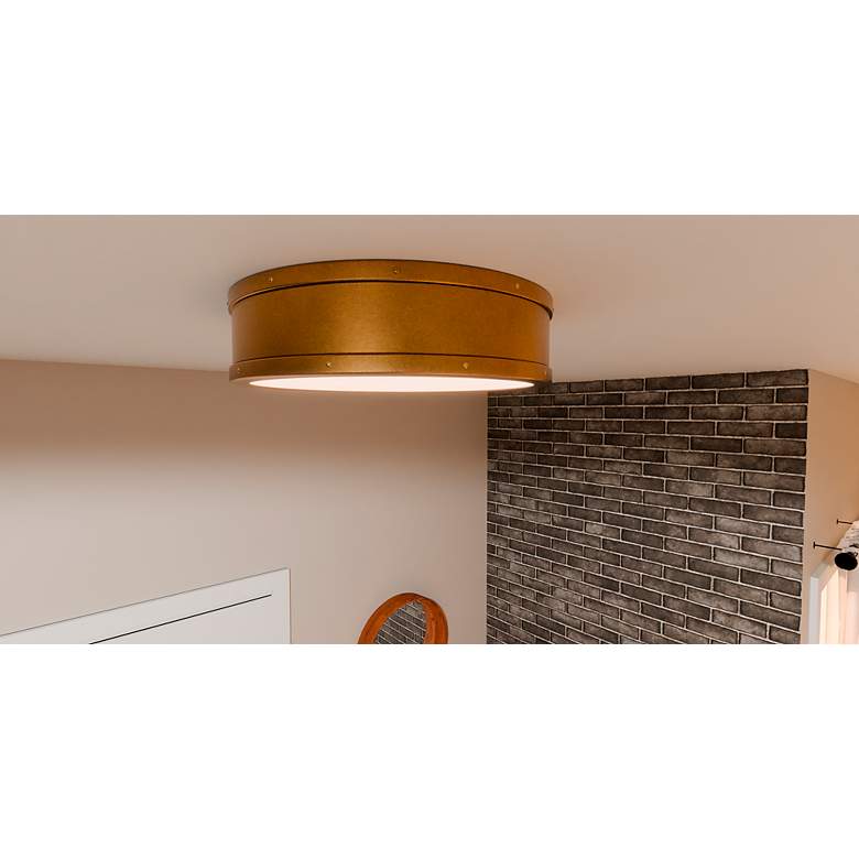 Image 7 Ahoy Integrated LED Weathered Brass Flush Mount more views