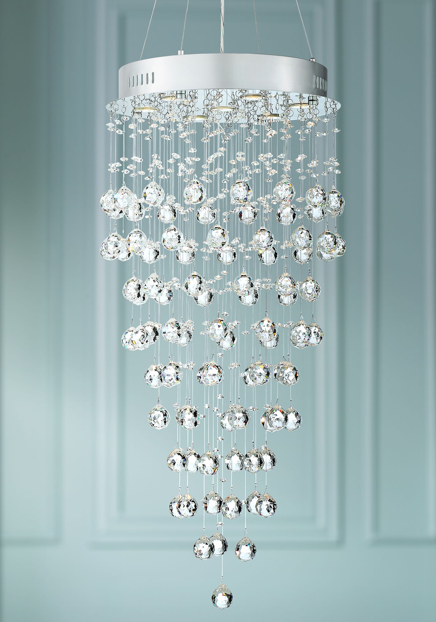 pouring crystal chandelier