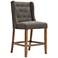 Aida 25" Charcoal Fabric Tufted Counter Stool