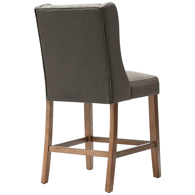 Aida 25 inch Charcoal Fabric Tufted Counter Stool more views
