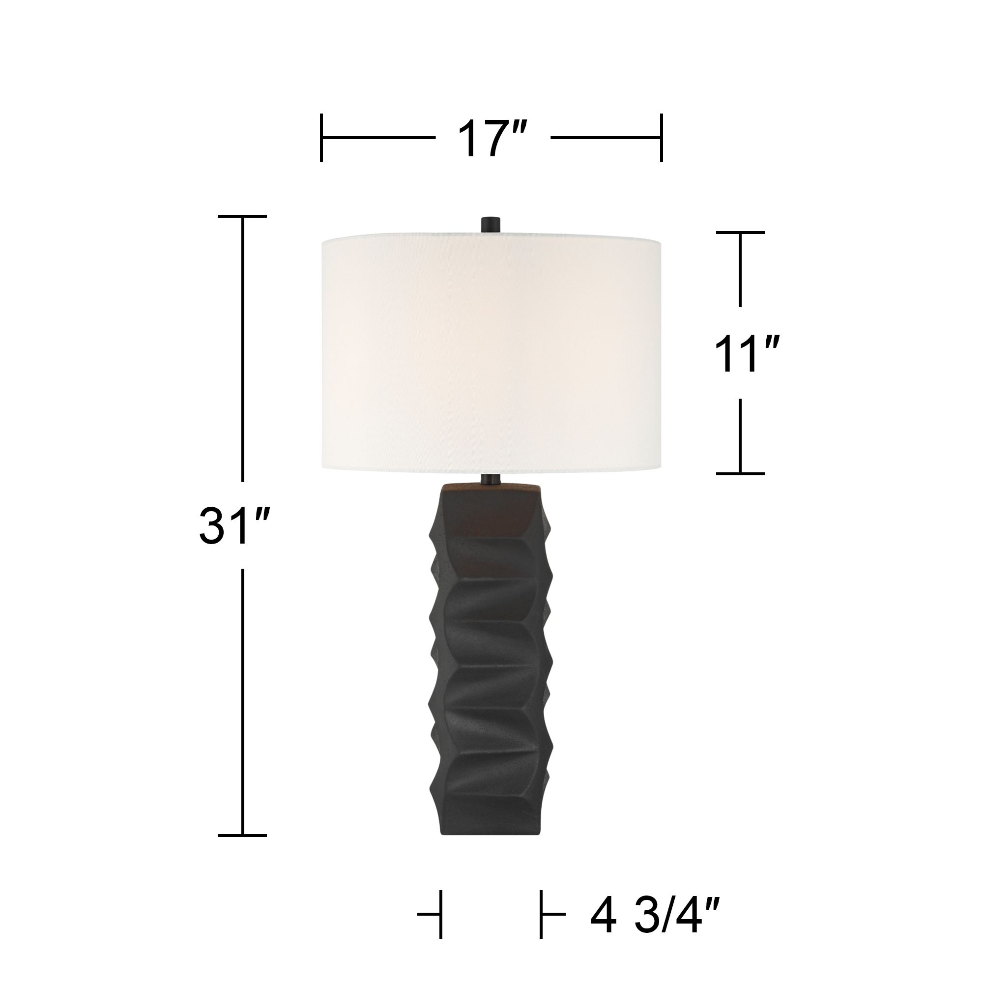 Aidan 31" High Modern Black Ceramic Table Lamp