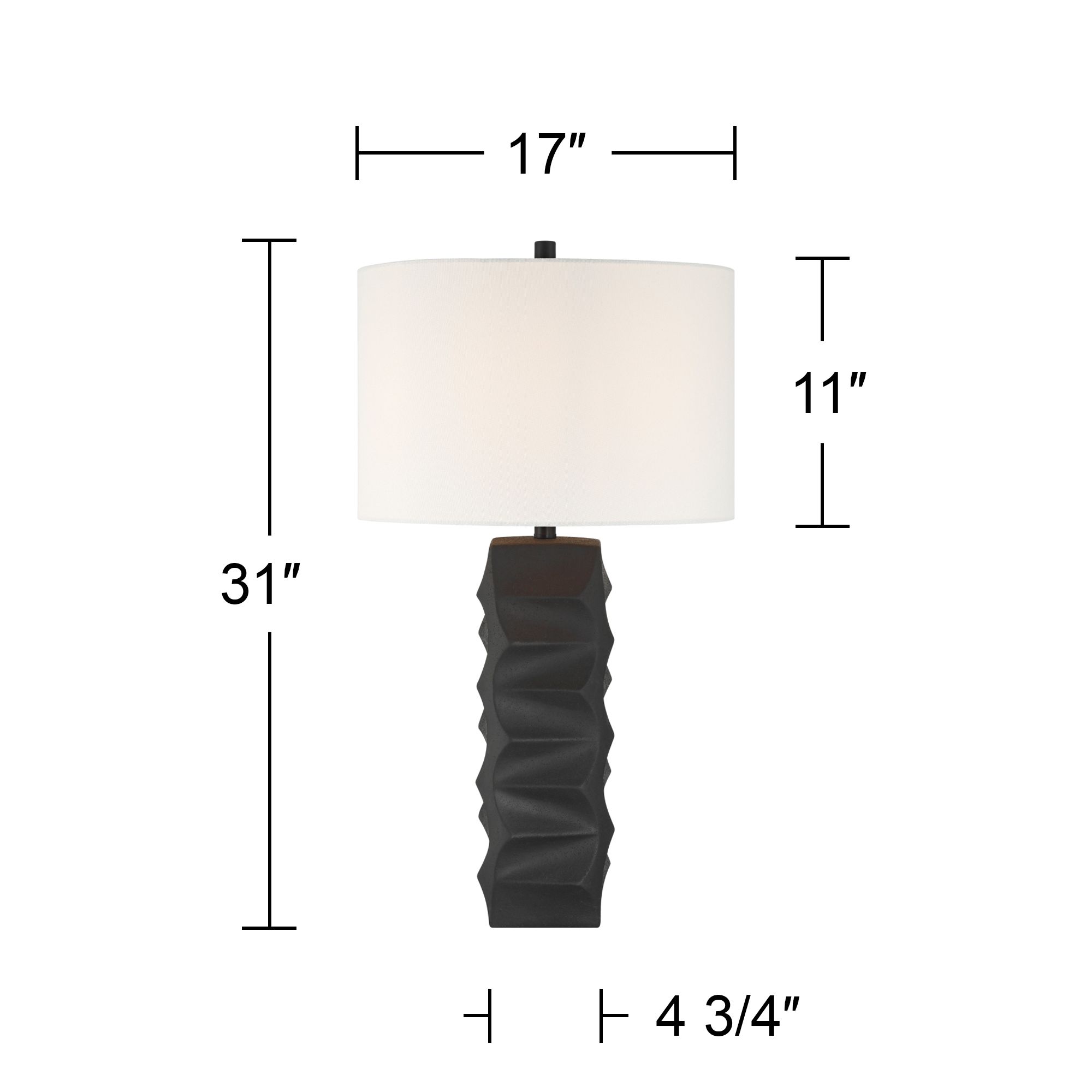Aidan 31" High Modern Black Ceramic Table Lamp with Dimmer