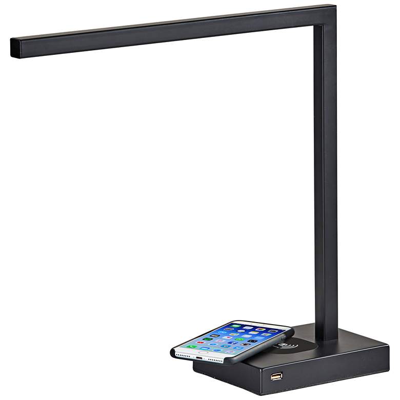 Image 1 Aidan Matte Black Charge LED Desk Lamp with USB Port