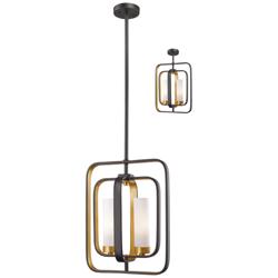 Aideen 11" Wide Bronze Gold 2-Light Mini Pendant