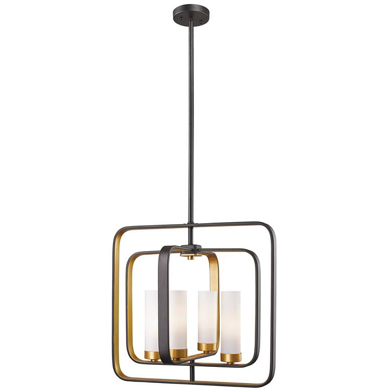 Image 1 Aideen 13 1/4" Wide Bronze and Gold 4-Light Pendant