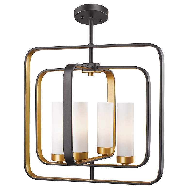 Image 2 Aideen 13 1/4" Wide Bronze and Gold 4-Light Pendant more views