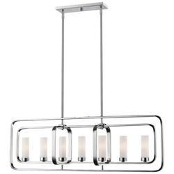 Aideen 42 1/4" Wide Chrome 7-Light Linear Pendant