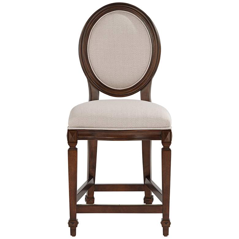 Image 7 Aiden 24" High Walnut and Linen Counter Stool more views