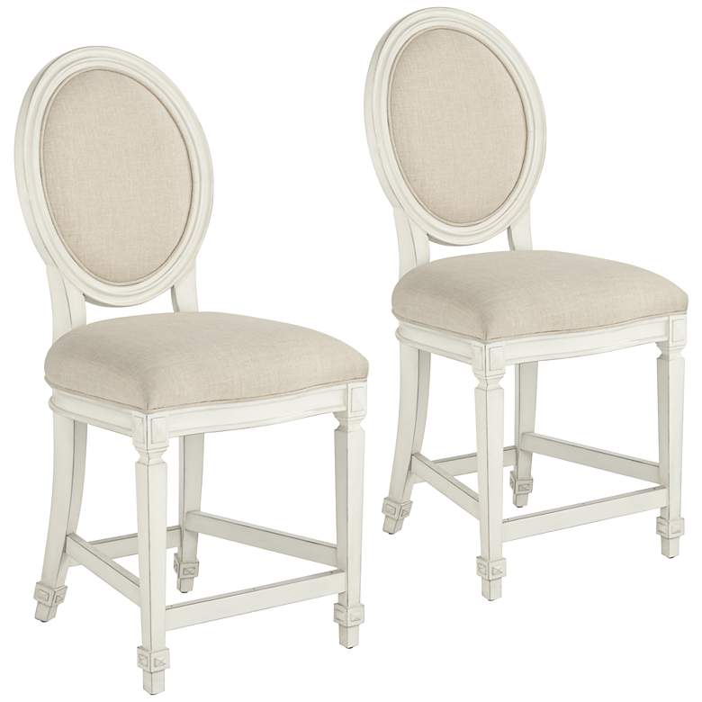 Image 1 Aiden Allegro 23 1/2" Almond and Vanilla Counter Stools Set of 2
