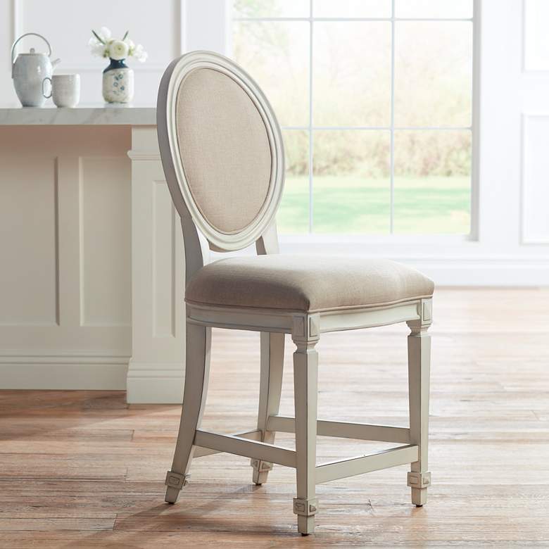 Image 1 Aiden Allegro 23 1/2 inch High Vanilla and Almond Counter Stool