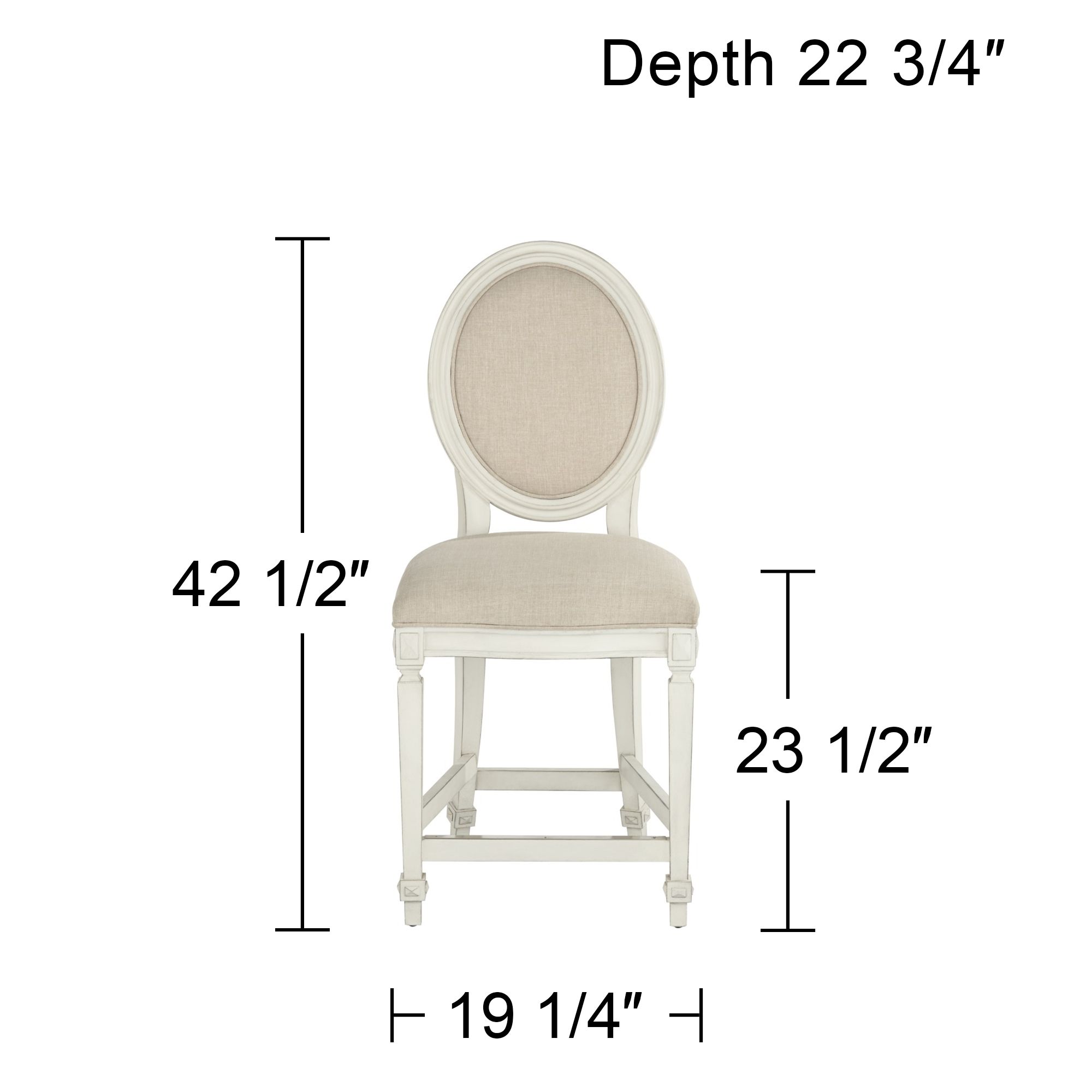 Aiden Allegro 23 1/2" High Vanilla and Almond Counter Stool