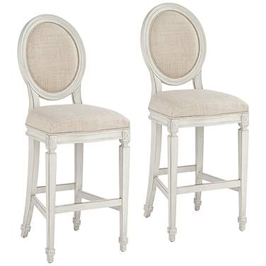 Aiden Allegro 31" Almond and Vanilla Bar Stools Set of 2
