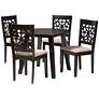 2_Aiden Beige Fabric 5-Piece Dining Table and Chairs Set