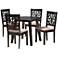 Aiden Beige Fabric 5-Piece Dining Table and Chairs Set