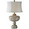 Aiden Distressed White Wash Cottage Farmhouse Table Lamp