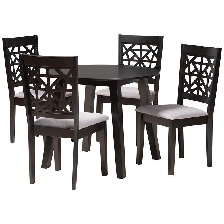 Image 2 Aiden Gray Fabric 5-Piece Dining Table and Chairs Set