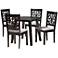 Aiden Gray Fabric 5-Piece Dining Table and Chairs Set