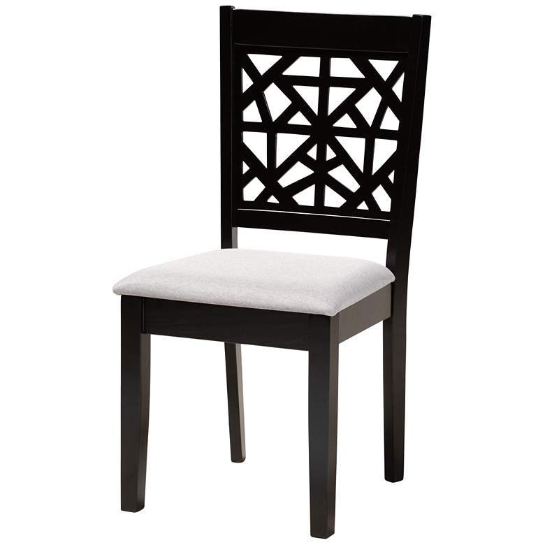 Image 7 Aiden Gray Fabric 5-Piece Dining Table and Chairs Set more views