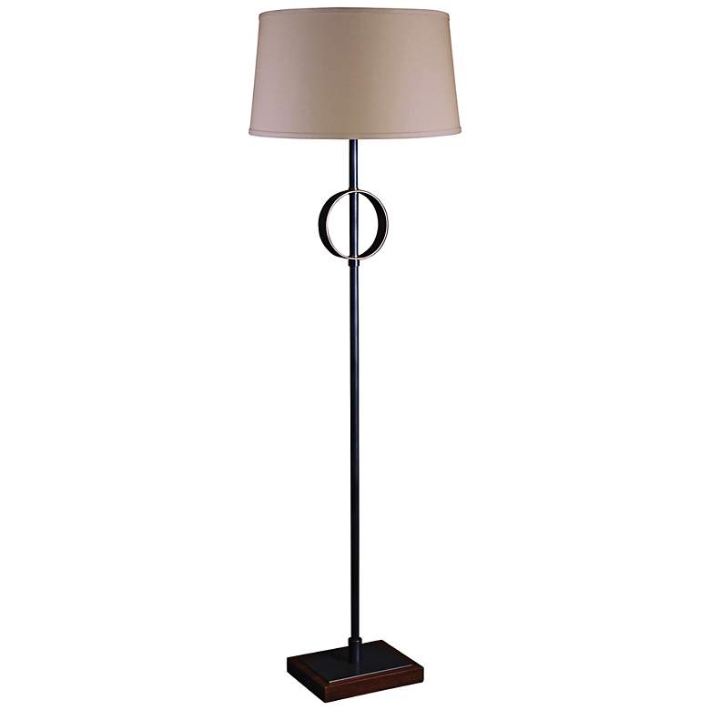 Image 1 Aiden Steel and Wood Bronze Floor Lamp