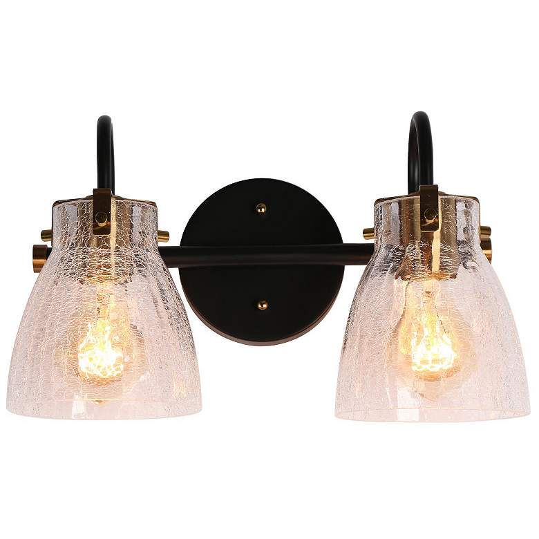 Image 1 Aidtyrtm 2-Light 13.8" Wide Black Brass Bath Vanity Light