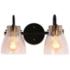 Aidtyrtm 2-Light 13.8" Wide Black Brass Bath Vanity Light