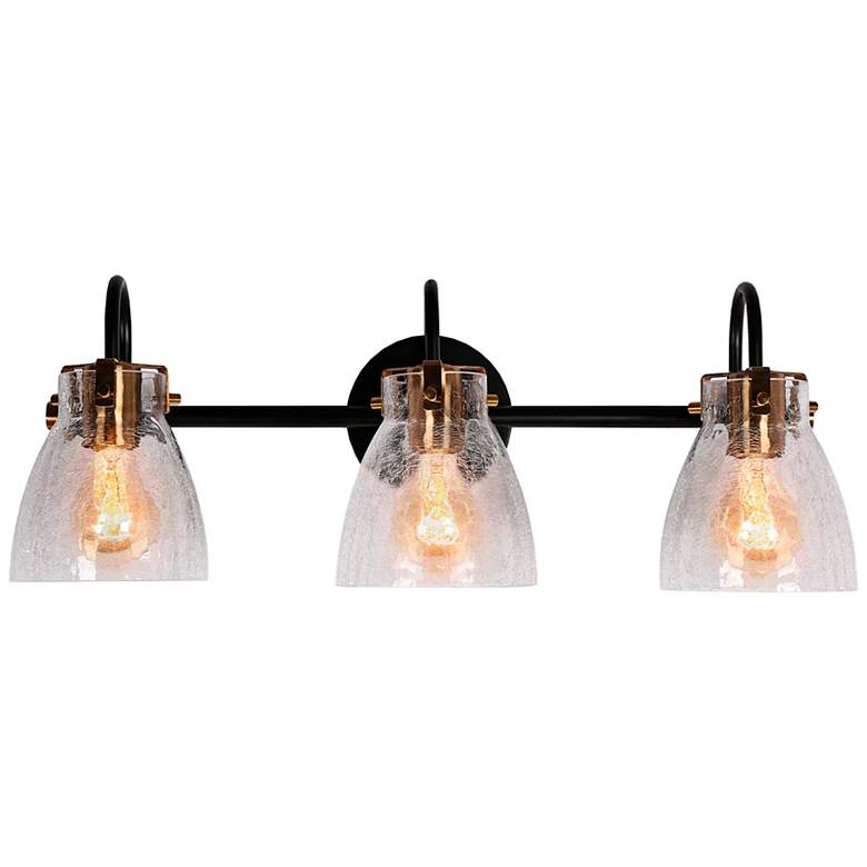 Image 1 Aidtyrtm 22 1/2" Wide Black Brass 3-Light Bath Light