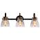 Aidtyrtm 22 1/2" Wide Black Brass 3-Light Bath Light