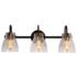 Aidtyrtm 22 1/2" Wide Black Brass 3-Light Bath Light