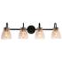 Aidtyrtm 30 3/4" Wide Black Brass Metal 4-Light Bath Light