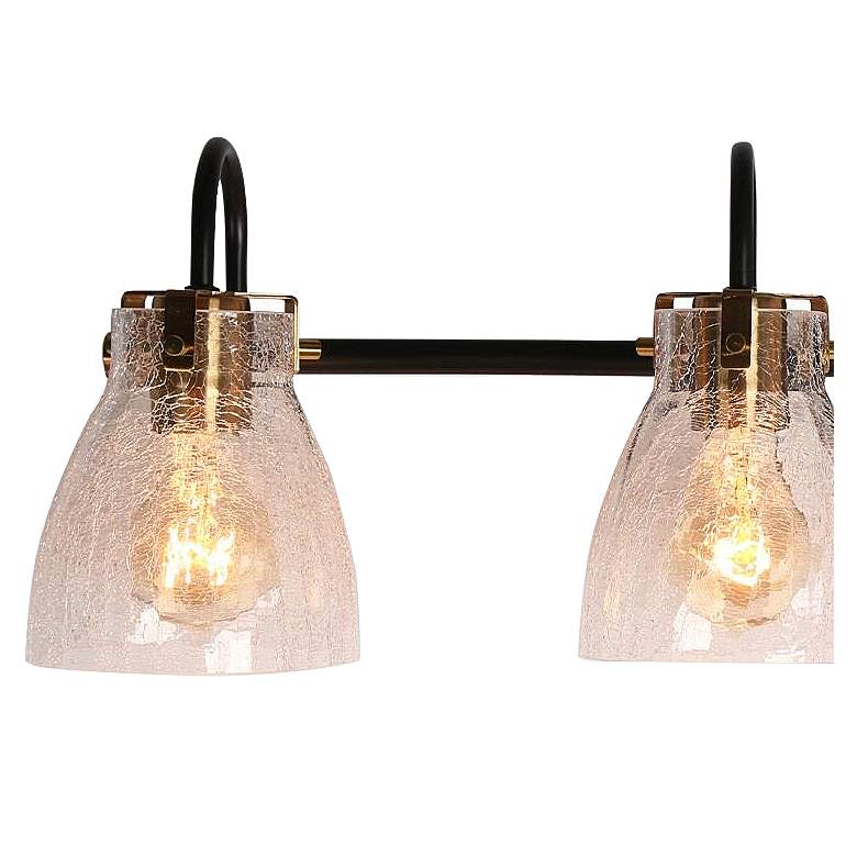 Image 2 Aidtyrtm 30 3/4" Wide Black Brass Metal 4-Light Bath Light more views